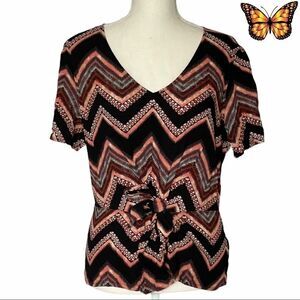 Maurices Tie Front Split Sleeve Top Size Small